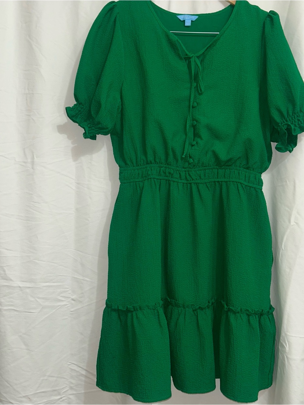Draper James Green Textured Mini Dress